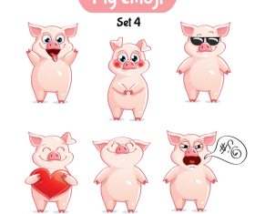 Cute pig emoji vector