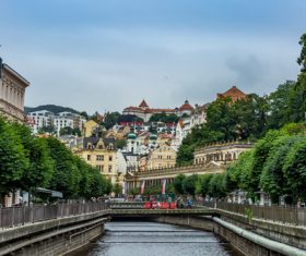Czech Karlovy Vary cityscape Stock Photo 01