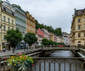 Czech Karlovy Vary cityscape Stock Photo 02