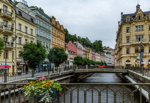 Czech Karlovy Vary cityscape Stock Photo 02