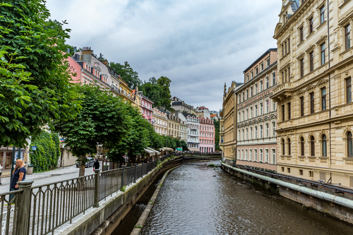 Czech Karlovy Vary cityscape Stock Photo 03