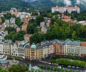 Czech Karlovy Vary cityscape Stock Photo 06