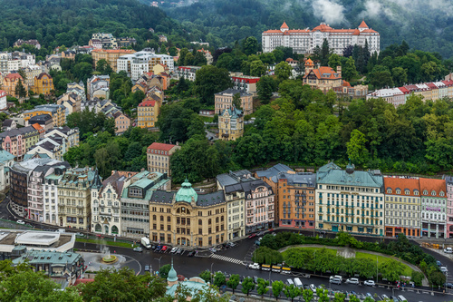 Czech Karlovy Vary cityscape Stock Photo 06