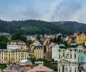 Czech Karlovy Vary cityscape Stock Photo 07