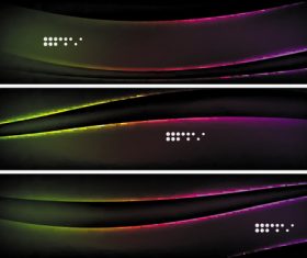 Dark abstract banners template vectors set 01