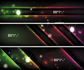 Dark abstract banners template vectors set 05