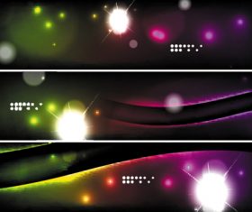 Dark abstract banners template vectors set 09