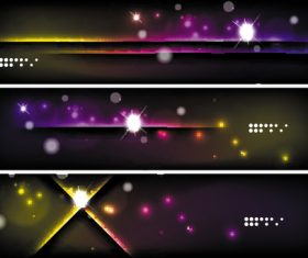Dark abstract banners template vectors set 10