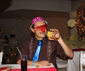 Dressed as a clown Stock Photo 01