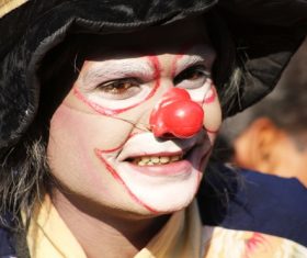 Dressed as a clown Stock Photo 02