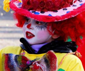 Dressed as a clown Stock Photo 03