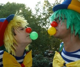 Dressed as a clown Stock Photo 05