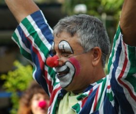 Dressed as a clown Stock Photo 07