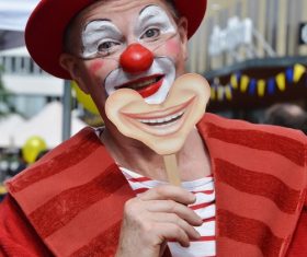 Dressed as a clown Stock Photo 08