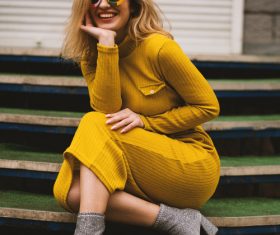 Dressing up fashionable women outdoors Stock Photo 01