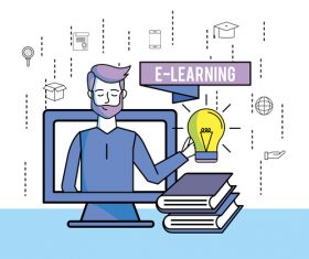 E-elearning training online business template vector 10