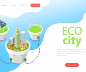 Eco city business template vector