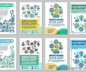 Ecology brochure cover template vectors 01
