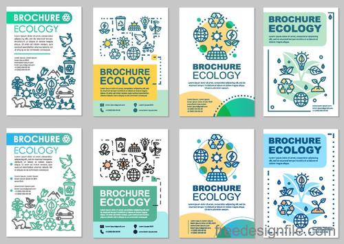 Ecology brochure cover template vectors 01
