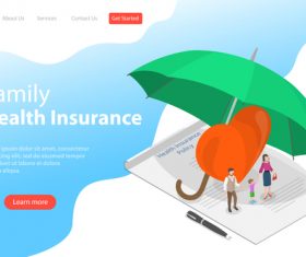Family health insurance business template vector