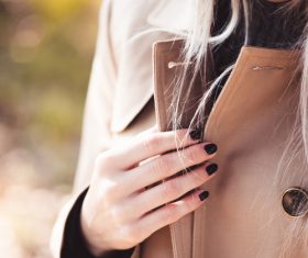 Fashion Woman in Trench Coat Stock Photo