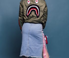 Fashion female model Studio posing Stock Photo 02