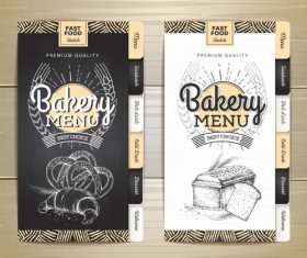 Fast food bakery menu vector template vector 01