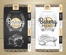 Fast food bakery menu vector template vector 02