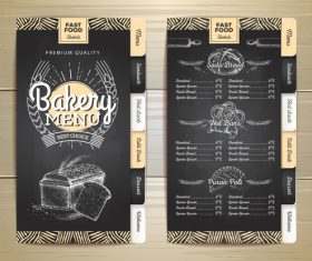 Fast food bakery menu vector template vector 03