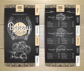 Fast food bakery menu vector template vector 04