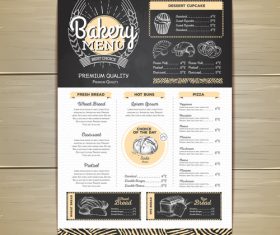 Fast food bakery menu vector template vector 06