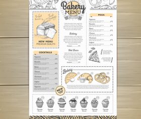 Fast food bakery menu vector template vector 07