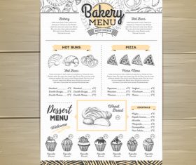 Fast food bakery menu vector template vector 08