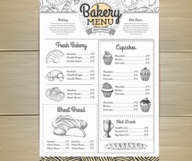 Fast food bakery menu vector template vector 09