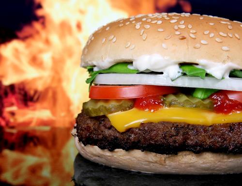 Fast food hamburger Stock Photo 03