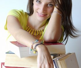 Female student and book Stock Photo