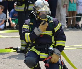 Fireman drill Stock Photo 02