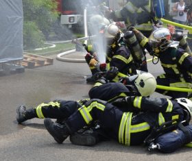 Fireman drill Stock Photo 05