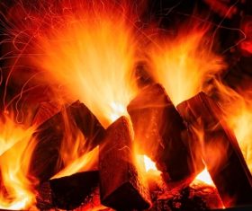 Flame bonfire Stock Photo