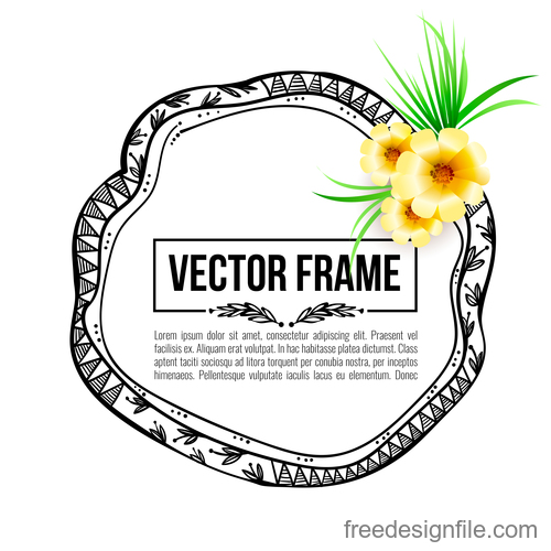 Floral decorative frame design vector material 01