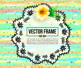 Floral decorative frame design vector material 02