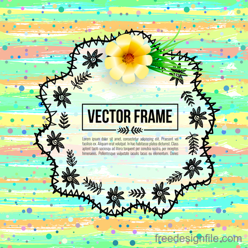 Floral decorative frame design vector material 02