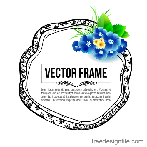 Floral decorative frame design vector material 03