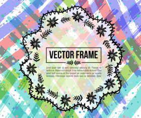 Floral decorative frame design vector material 04