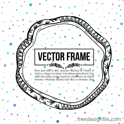 Floral decorative frame design vector material 05
