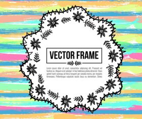 Floral decorative frame design vector material 06