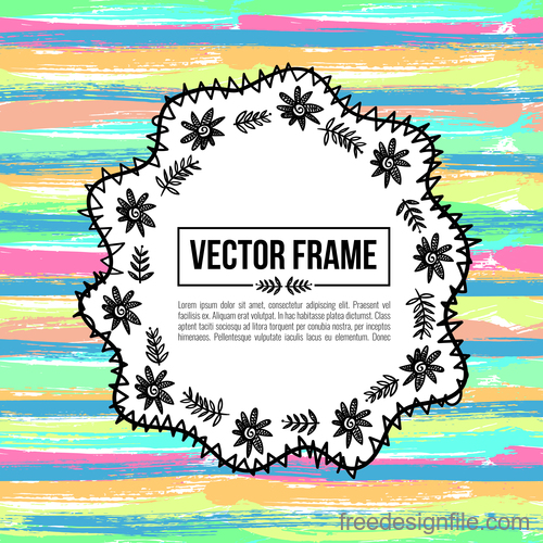 Floral decorative frame design vector material 06