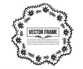 Floral decorative frame design vector material 07