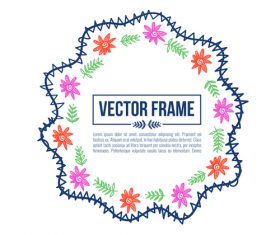 Floral decorative frame design vector material 08
