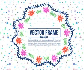 Floral decorative frame design vector material 09